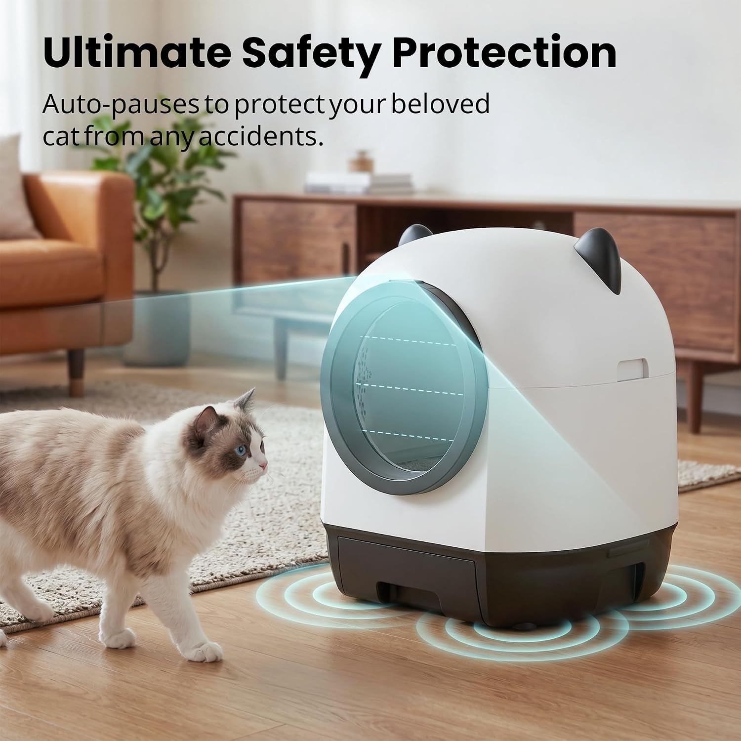 Automatic Cat Litter Box Self Cleaning Litter Box Large Capacity for Multiple Cats, App Control with Safety Sensors, Includes Scent Cartridge & 3 Roll Garbage Bags